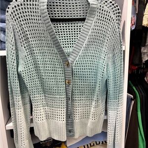 ATM Anthony Thomas Melillo Mint Gradient Cardigan